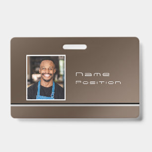 Chic Modern Business Brown ID Badge