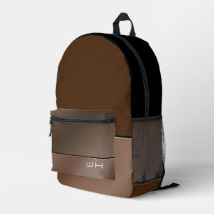 Chic Modern Business Brown Printed Backpack