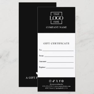 Chic Modern Business Gift Certificate with Logo
