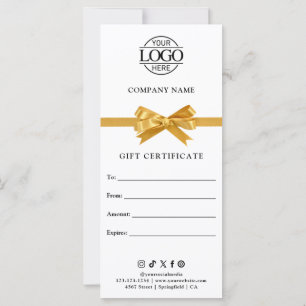 Chic Modern Business Gift Certificate with Logo