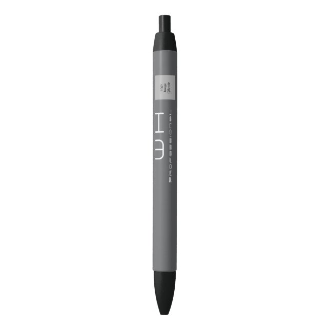 Chic Modern Business Grey Black Ink Pen (Front Vertical)