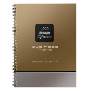Chic Modern Business Logo Brown Notebook