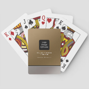 Chic Modern Business Logo Brown Playing Cards