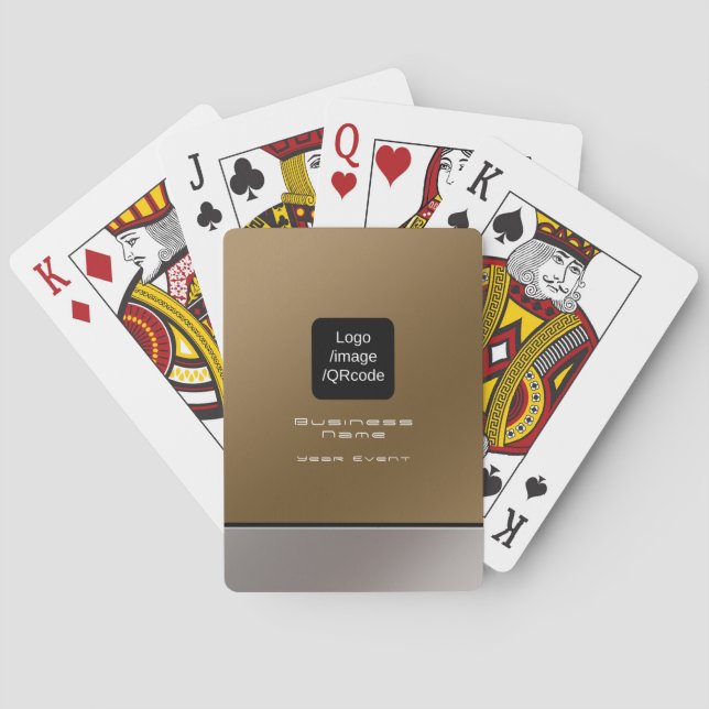 Chic Modern Business Logo Brown Playing Cards (Back)