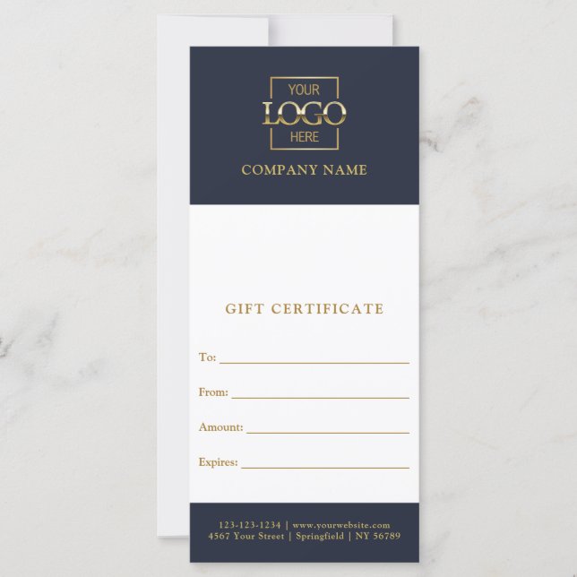 Chic Modern Business Personalised Gift Certificate (Front)