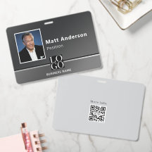 Chic Modern Business Photo Logo Qrcode Brown