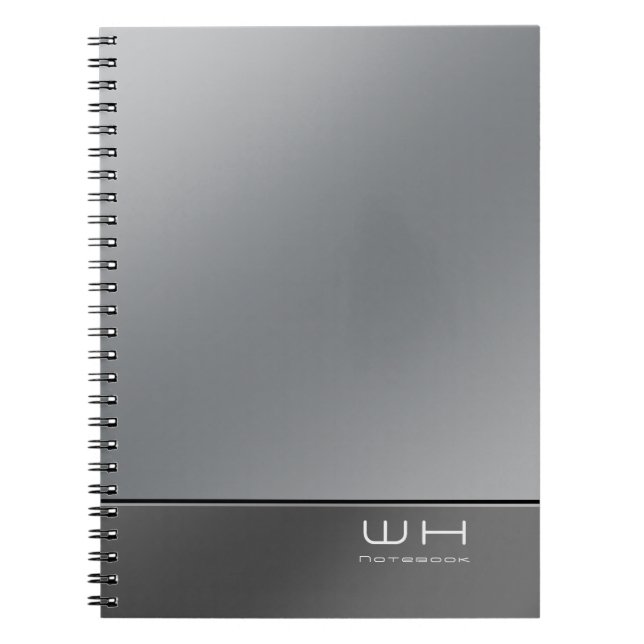 Chic Modern Business Silver Notebook (Front)