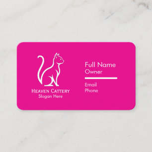 Chic & Modern Cattery Business Card Custom Logo