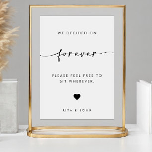 Chic Modern Choose a Seat Not a Side Wedding Sign
