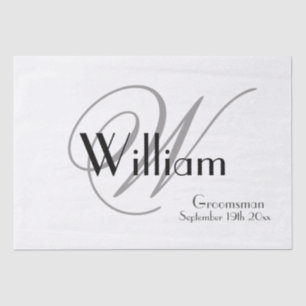 Chic Modern Classic Personalised Name + Monogram Tissue Paper