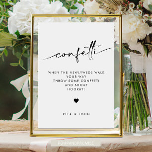 Chic Modern Confetti Send Off Wedding Sign