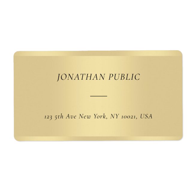 Chic Modern Cursive Font Template Gold Shipping (Front)