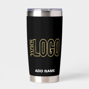 Chic Modern Customisable Black Verified Branded Insulated Tumbler
