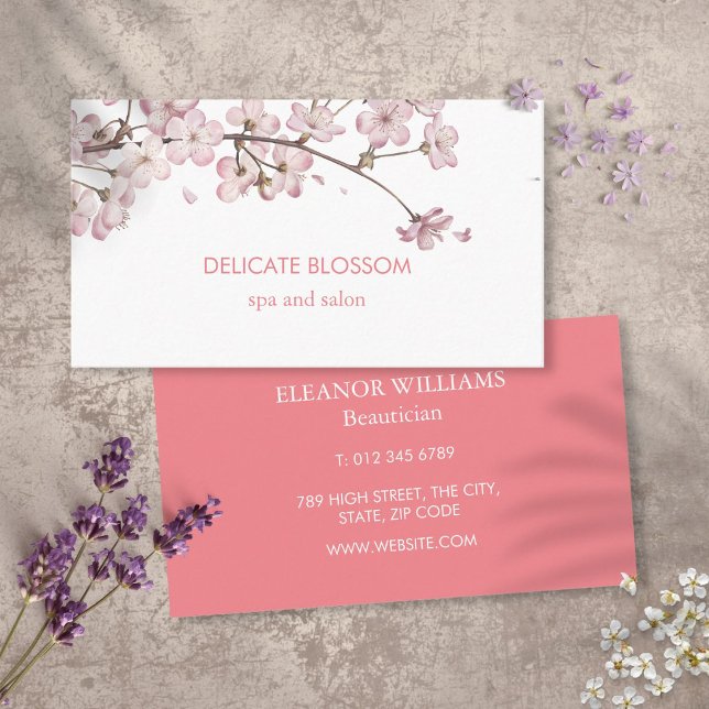 Chic Modern Delicate Blossom Business Card (Creator Uploaded)