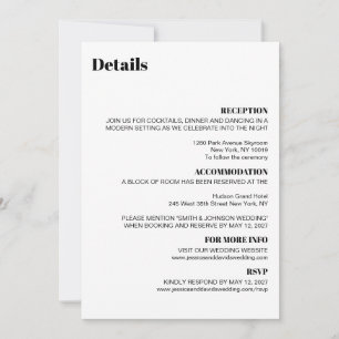 Chic Modern Details Enclosure  Card