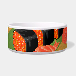 Chic Modern Elegant Black & Red Sushi