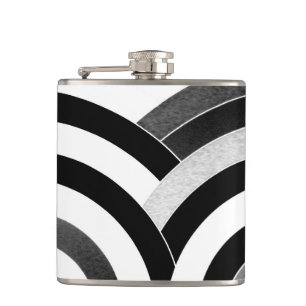 chic modern elegant chevron hip flask