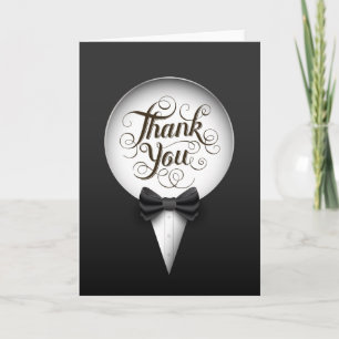 Chic Modern Elegant Gay Tuxedo Thank You Card