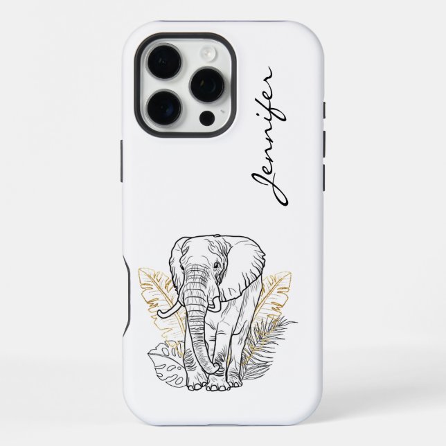 Chic Modern Elephant iPhone  Case (Back)