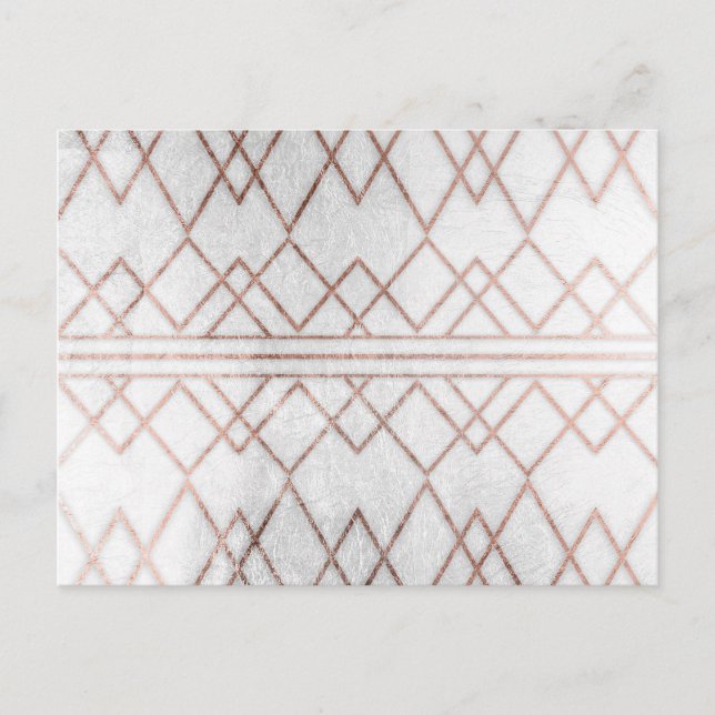 Chic Modern Faux Rose Gold Geometric Triangles Postcard (Front)