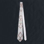 Chic Modern Faux Rose Gold Geometric Triangles Tie<br><div class="desc">This chic and elegant faux rose gold geometric triangles pattern on white foil is perfect for the trendy and stylish woman. It's modern and pretty print is great for many gifts and occasions. Enjoy this contemporary and swanky design for your next purchase!</div>