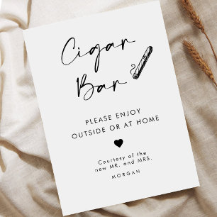 Chic Modern Favour Cigar Bar Wedding Sign