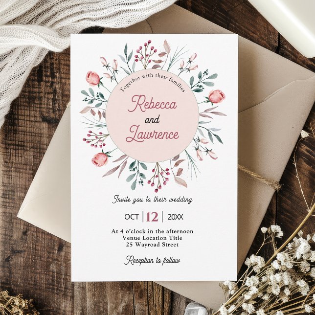 chic modern floral meadows wedding invitation (Creator Uploaded)