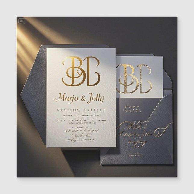 Chic Modern Floral Wedding Invitation (Front)