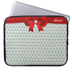 Chic modern & glitter diamonds on silver Laptop Laptop Sleeve
