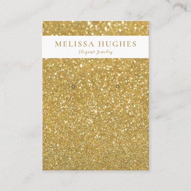 Chic Modern Gold Glitter Earring Display Card (Front)
