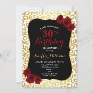 Chic Modern Gold White Leopard Jaguar Cheetah      Invitation