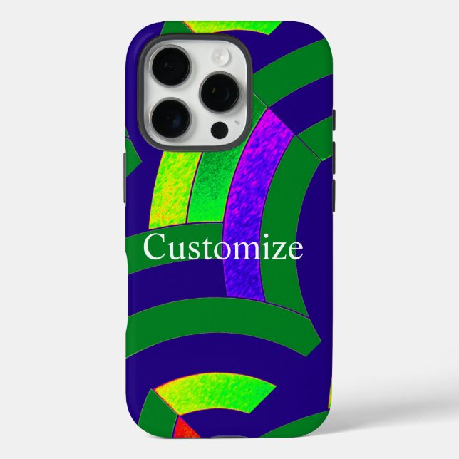 chic modern green/blue chevrons Case-Mate iPhone case (Back)