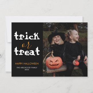 Chic & Modern Halloween Family Photo Holiday Card