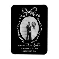 Chic Modern Hand Drawn Bow Wedding Save the Date
