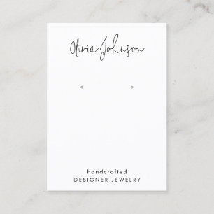 Chic Modern Hand Lettered Jewelry Earring Display Business Card