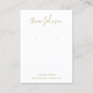 Chic Modern Hand Lettered Jewelry Earring Display Business Card