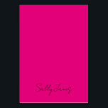 Chic Modern Hot Pink and Black Signature Name Table Number<br><div class="desc">Pretty fine tune the colour code for the Hot pink background with a black hand letter personalised text design. Customise the elegant calligraphy style,  size and colour as needed.</div>
