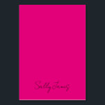 Chic Modern Hot Pink and Black Signature Name Table Number<br><div class="desc">Pretty fine tune the colour code for the Hot pink background with a black hand letter personalised text design. Customise the elegant calligraphy style,  size and colour as needed.</div>