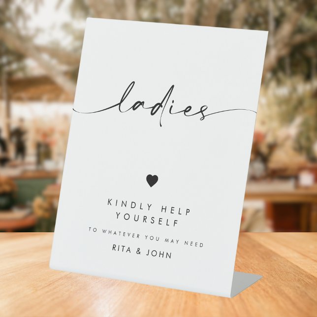 Chic Modern Ladies Bathroom Wedding Sign (Creator Uploaded)