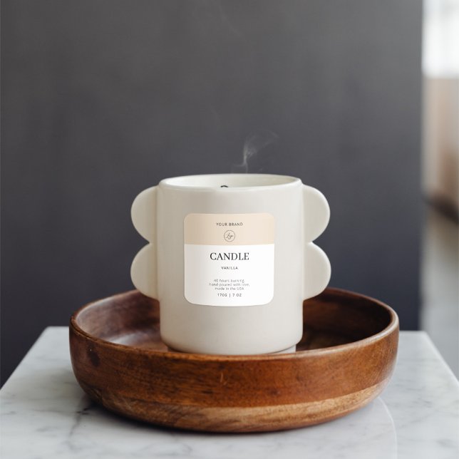 Chic Modern Logo Vanilla Candle Product Label (Creator Uploaded)