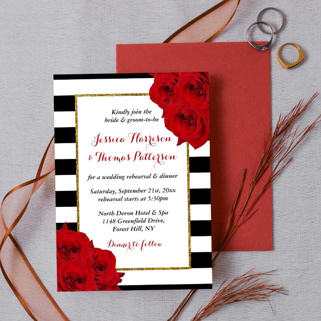 Chic Modern Luxe Wedding Rehearsal Dinner Invitation (Creator Uploaded)