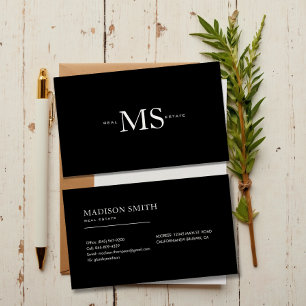 Chic Modern Luxury Black Professional Business Card