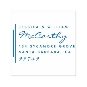 Chic Modern Married Couple's Names Return Address Self-inking Stamp