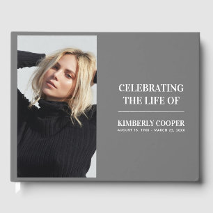 Chic Modern Memorial Photo Keepsake Guest Book