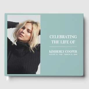 Chic Modern Memorial Photo Keepsake Guest Book