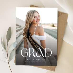 Chic Modern Minimal Photo Graduation Invitation Postcard