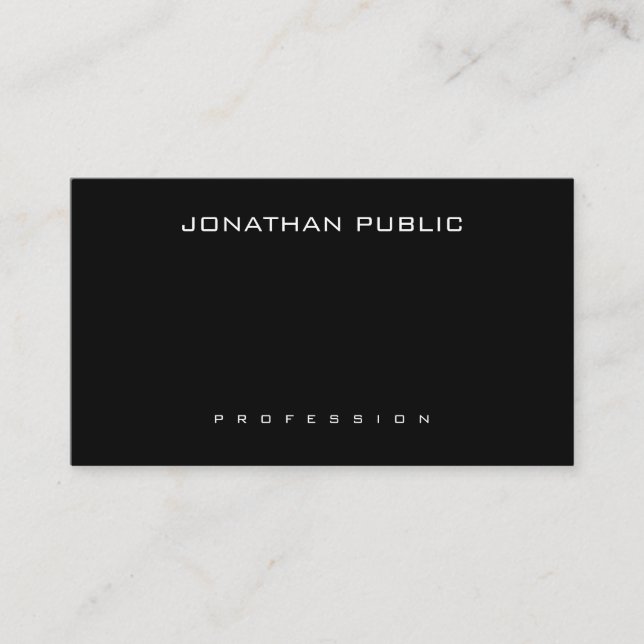 Chic Modern Minimalist Elegant Black White Simple Business Card (Front)