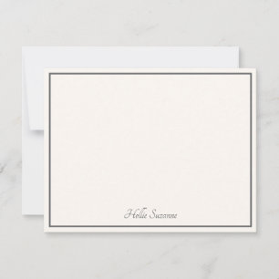 Chic Modern Minimalist Elegant Ivory & Grey Card