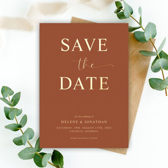 Chic Modern Minimalist Elegant Save The Date (Chic Modern Minimalist Elegant Save The Date Foil Invitation)