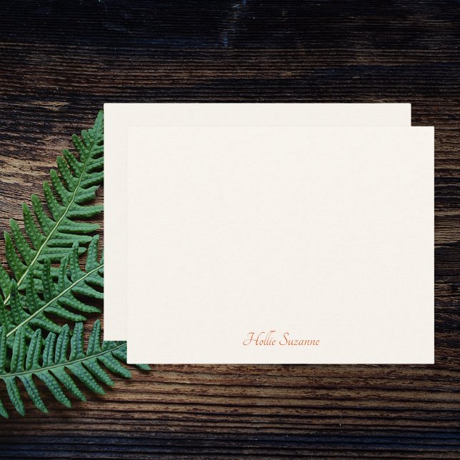 Chic Modern Minimalist Ivory & Orange Personalised Card (Creator Uploaded)